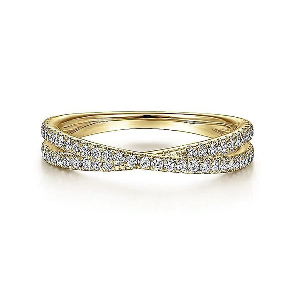 0.27ctw Criss-Cross Diamond Band - Yellow Gold