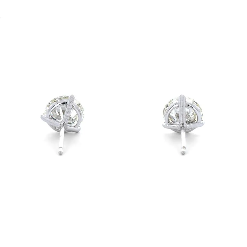 0.74ctw Round Diamond Stud Earrings - White Gold