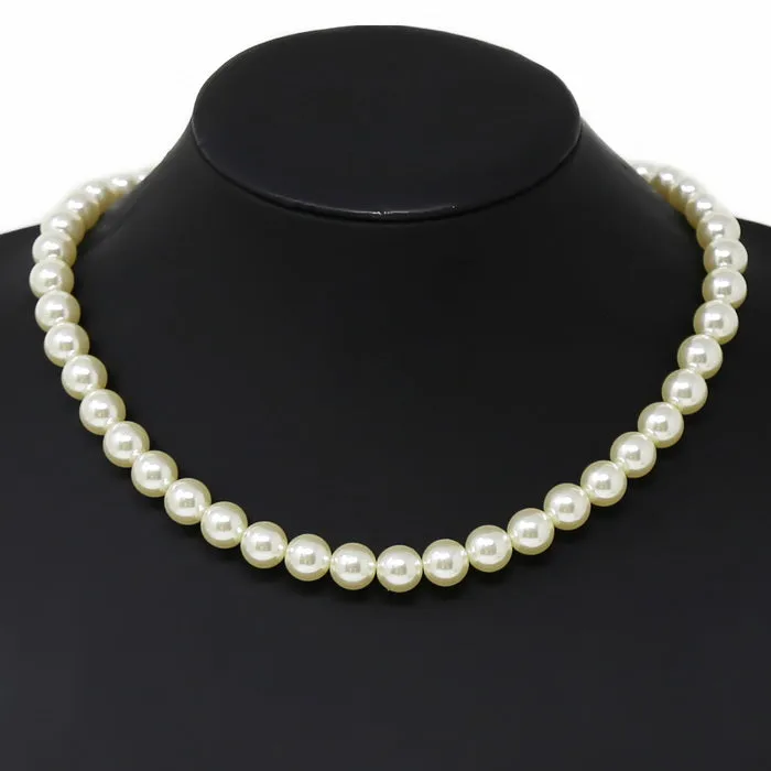 10 MM Pearl Beaded Short Necklace