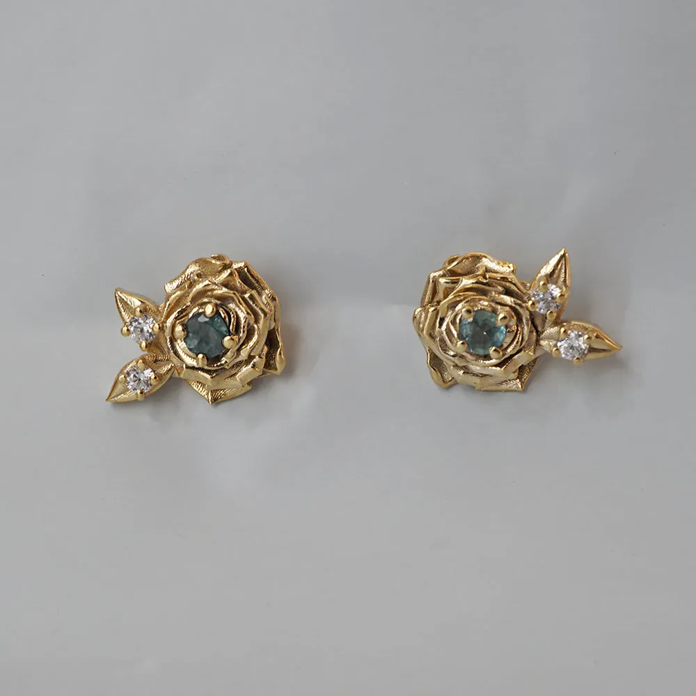 14K Alexandrite Rose Studs