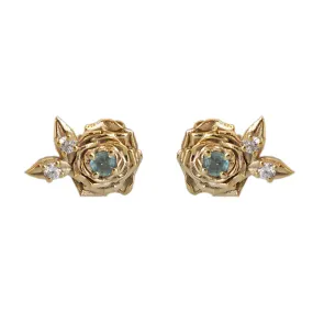 14K Alexandrite Rose Studs