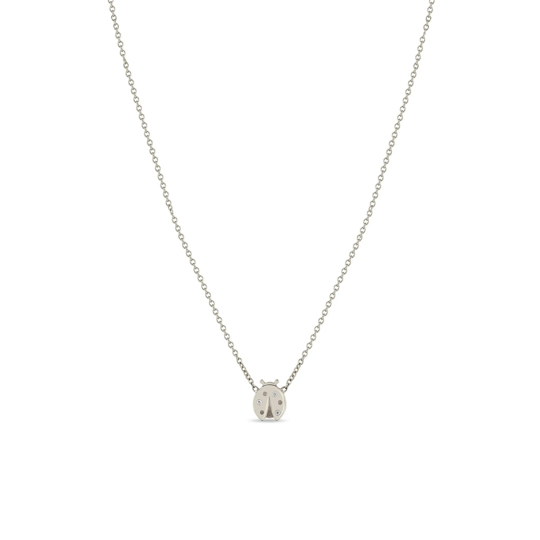 14k Midi Bitty Diamond Ladybug Necklace