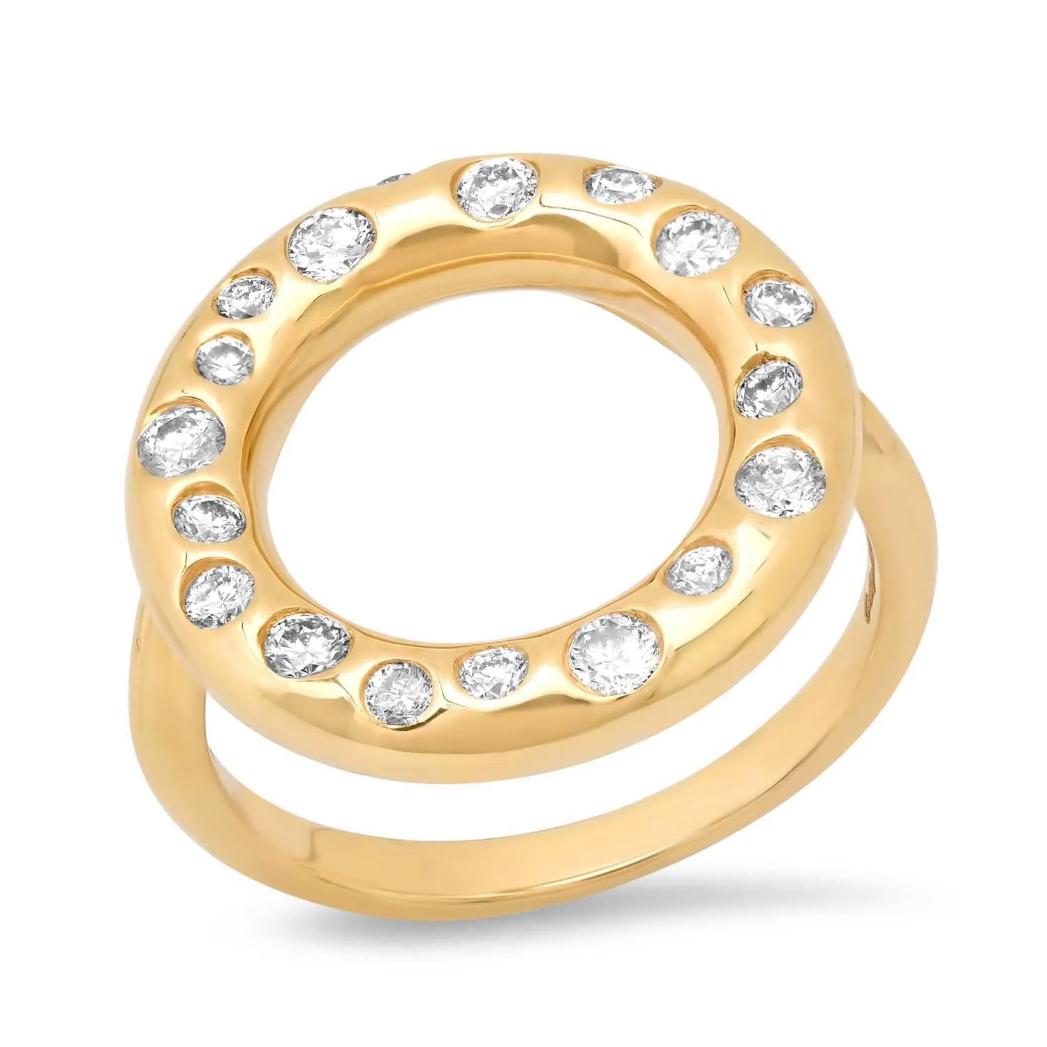 14K YG Maman Round Diamond Ring