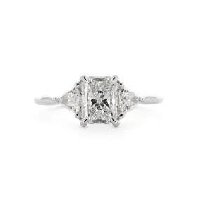 1.60ctw Radiant   Trillion Three-Stone Diamond Engagement Ring - 14K White Gold