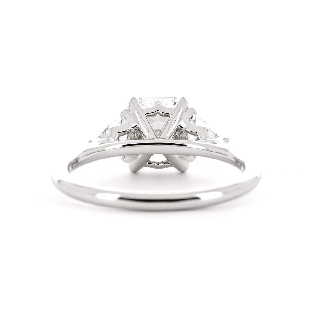 1.60ctw Radiant   Trillion Three-Stone Diamond Engagement Ring - 14K White Gold