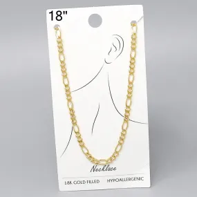 18K Gold Filled Figaro Chain Necklace - 18"