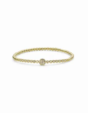 18K Yellow Gold Diamond Bangle W/ 0.76ct Diamonds