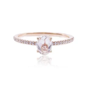 18K YELLOW GOLD ROSE-CUT OVAL DIAMOND RING 0.95CTW