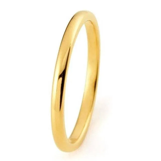 2mm Domed Tungsten Carbide Wedding Ring