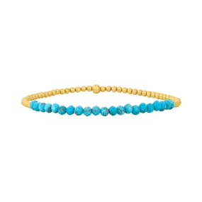 2MM Signature Bracelet with Classic Turquoise