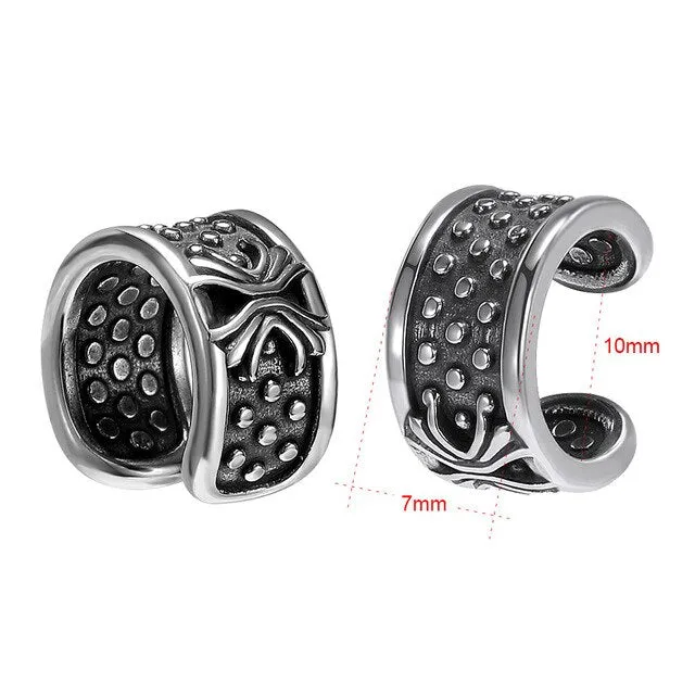 3 Pairs Cartilage Wrap Stainless Steel Punk Rock Clip Earrings