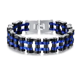 4 Tones Biker Chain Bracelet Stainless Steel