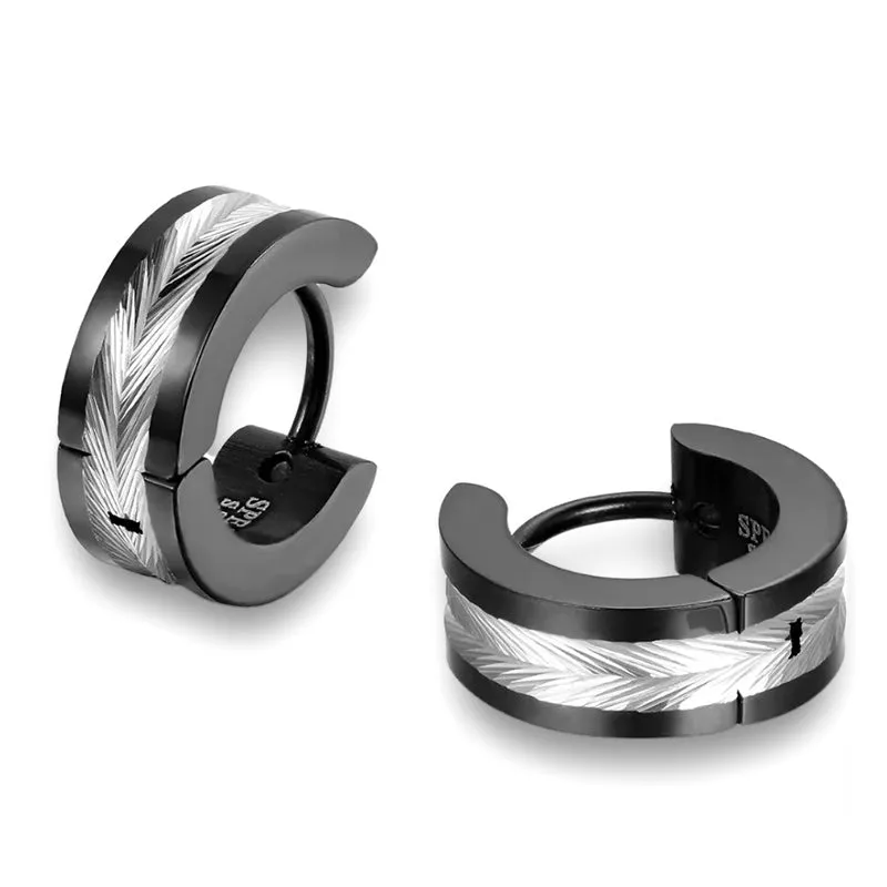 8PCS Stainless Steel Men Women Hoop Earrings Huggie Ear Plug Hypoallergenic