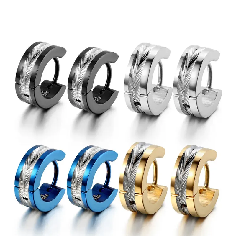 8PCS Stainless Steel Men Women Hoop Earrings Huggie Ear Plug Hypoallergenic