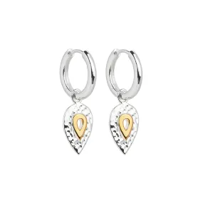 A Najo Two-Tone Teardrop Huggie Earrings