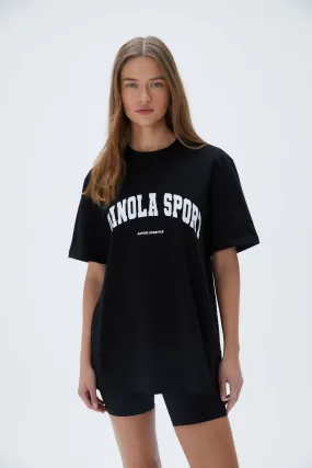 Adanola Sport Short Sleeve Oversized T-Shirt - Black