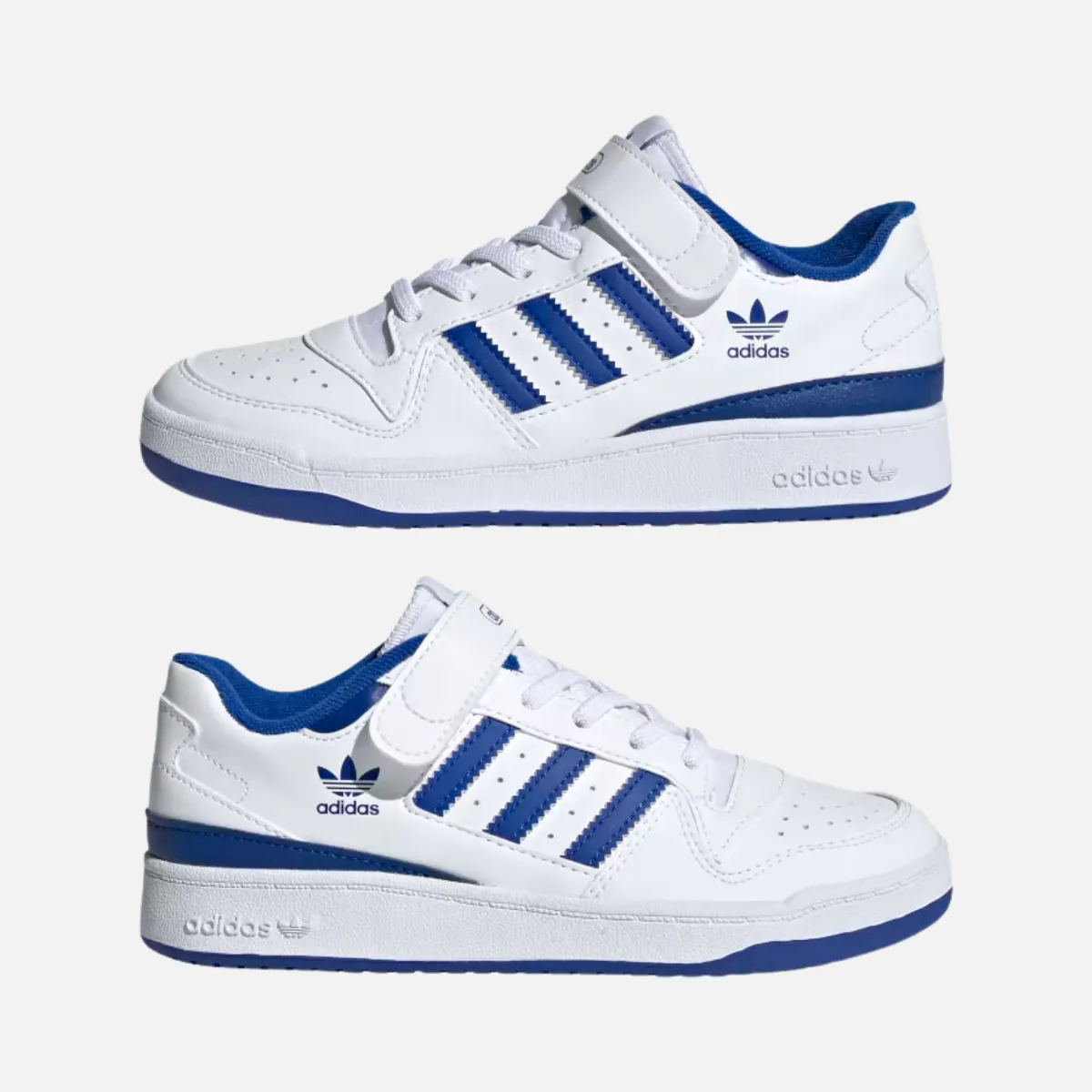 Adidas Forum Low Kids Unisex Shoes (4-7 YEAR) -Cloud White/Royal Blue/Cloud White