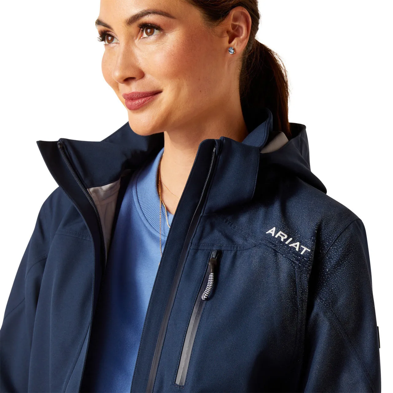 Ariat Ladies Coastal Long H20 Parka Navy Eclipse