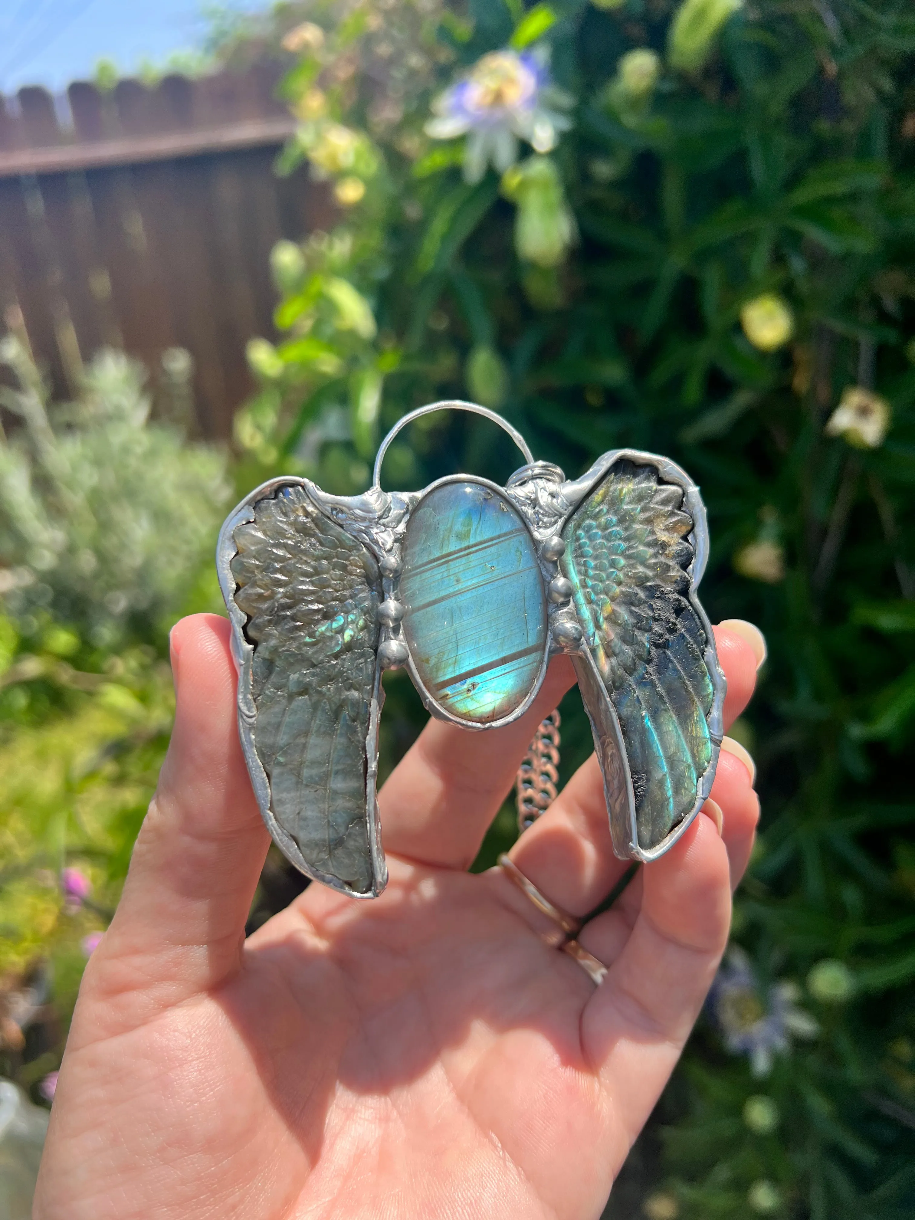 Art Angel Amulet no.1 (Labradorite & Labradorite)