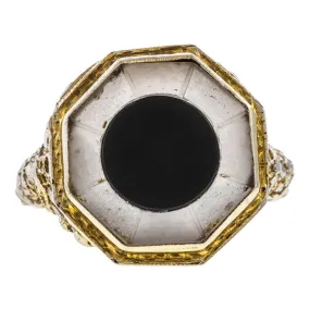 Art Deco Onyx & Rock Crystal Ring