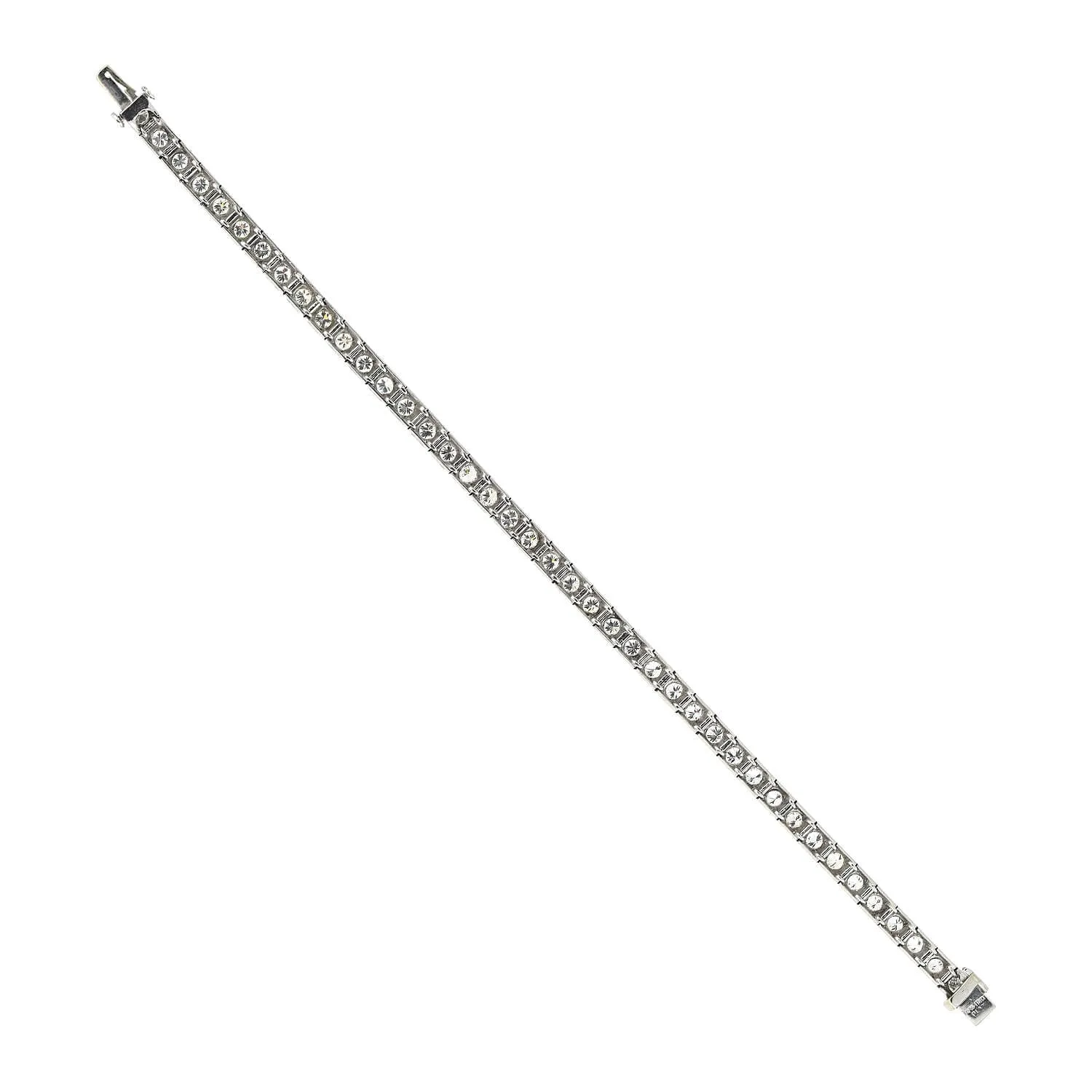 Art Deco Platinum   Diamond Line Bracelet 4ctw