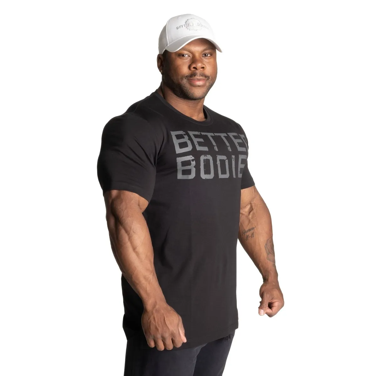 Better Bodies Basic Tapered Tee - Black/Grey