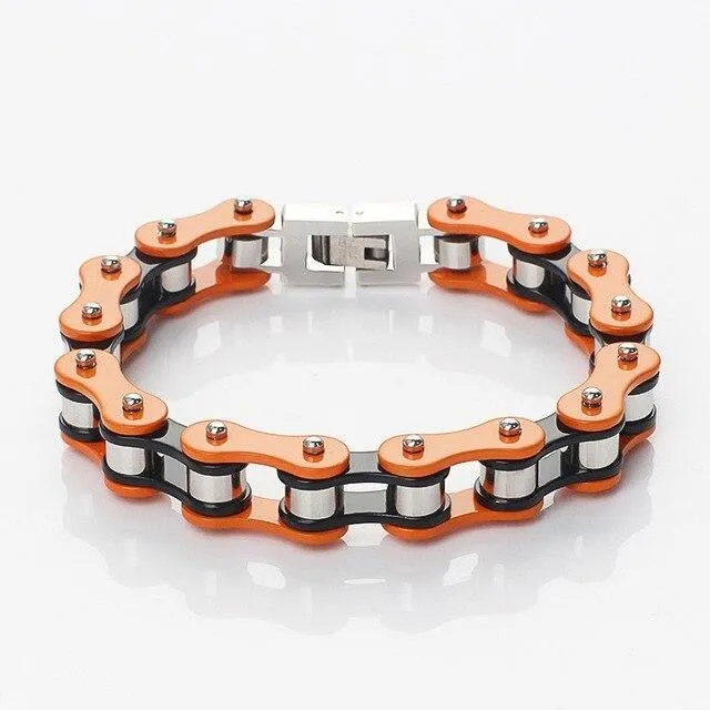 Bike Chain Bracelet Slim Size Multi Tones Unisex