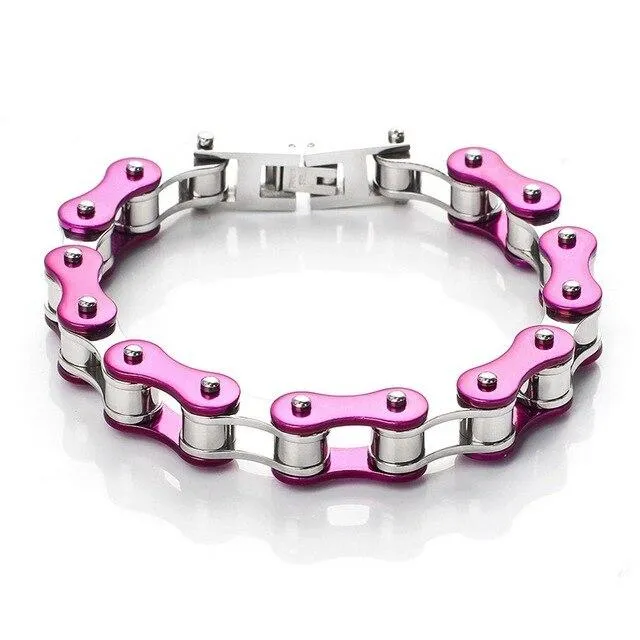 Bike Chain Bracelet Slim Size Multi Tones Unisex