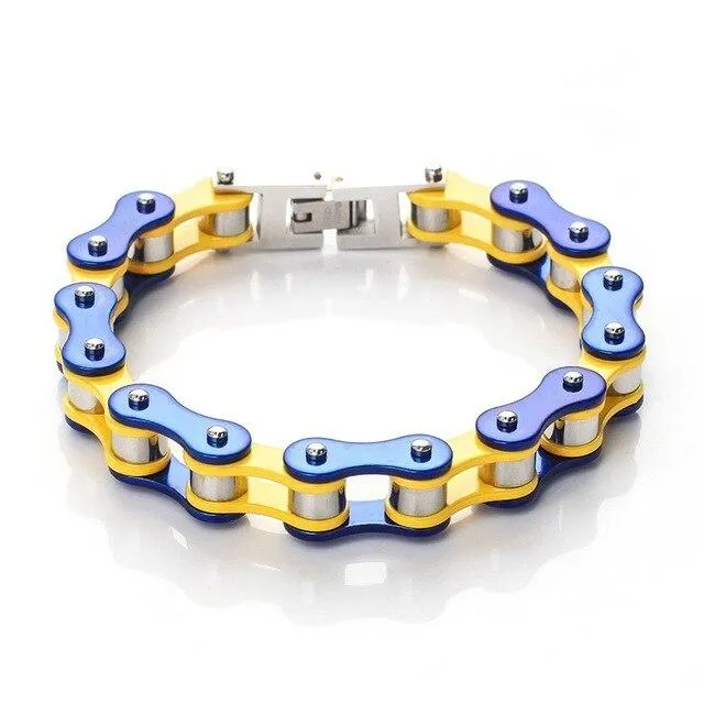 Bike Chain Bracelet Slim Size Multi Tones Unisex