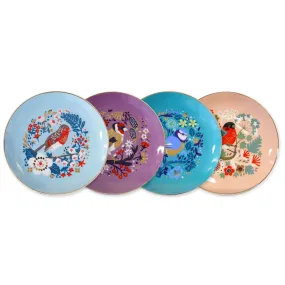 Birdy 4 Piece Biscuit Plate Set