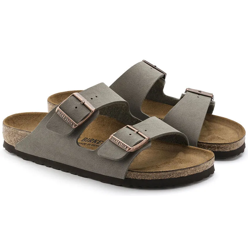 Birkenstock UNISEX Arizona Birkibuc (Stone - Wide Fit)