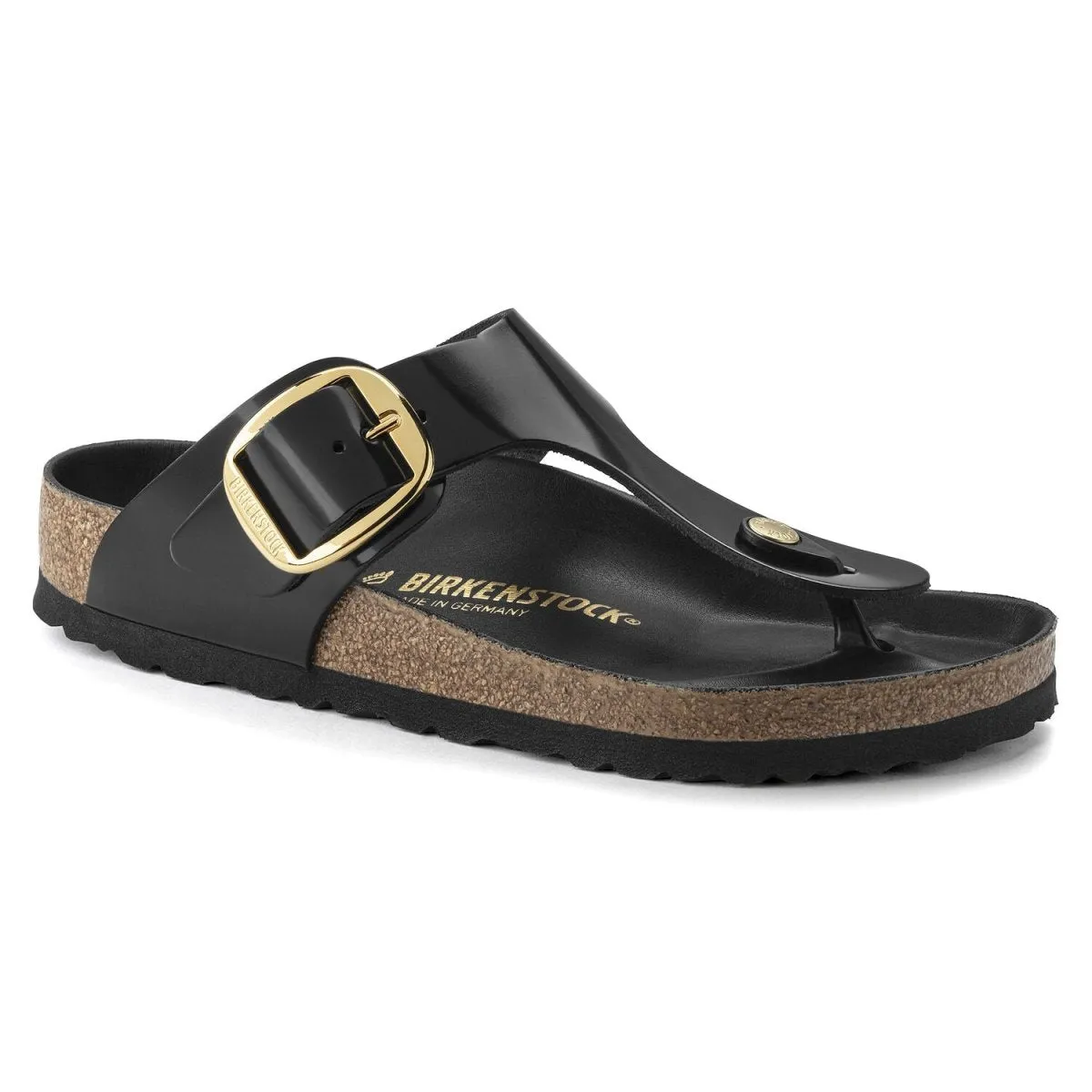 Birkenstock Women's Gizeh Big Buckle High Shine Black Leather