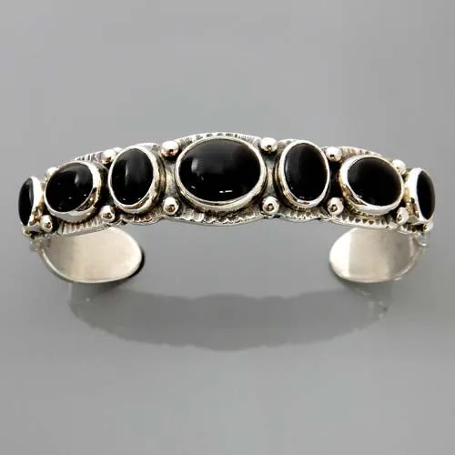 Black Onyx Sterling Silver Cuff Bracelet