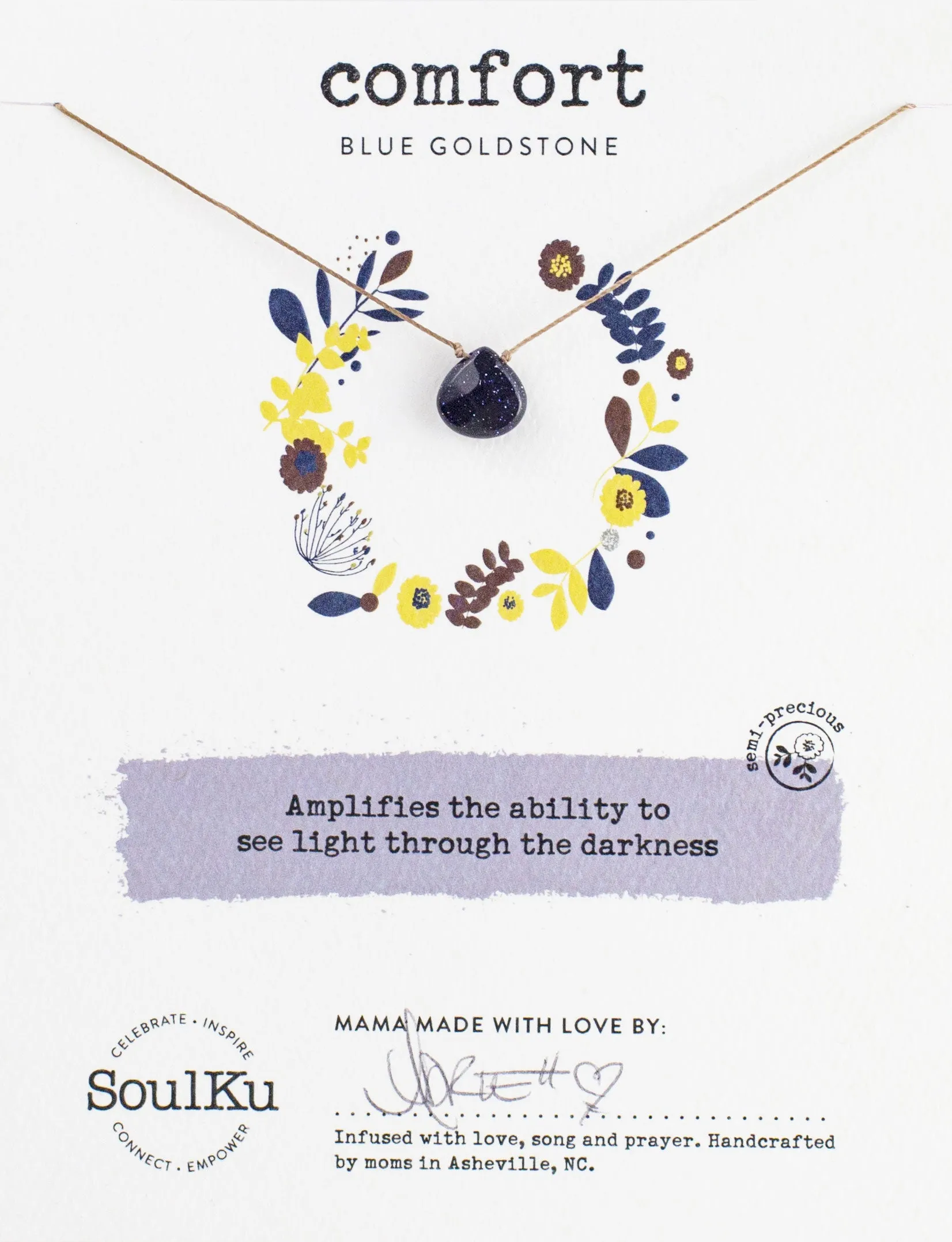 Blue Goldstone Soul-Full of Light Necklace for Comfort