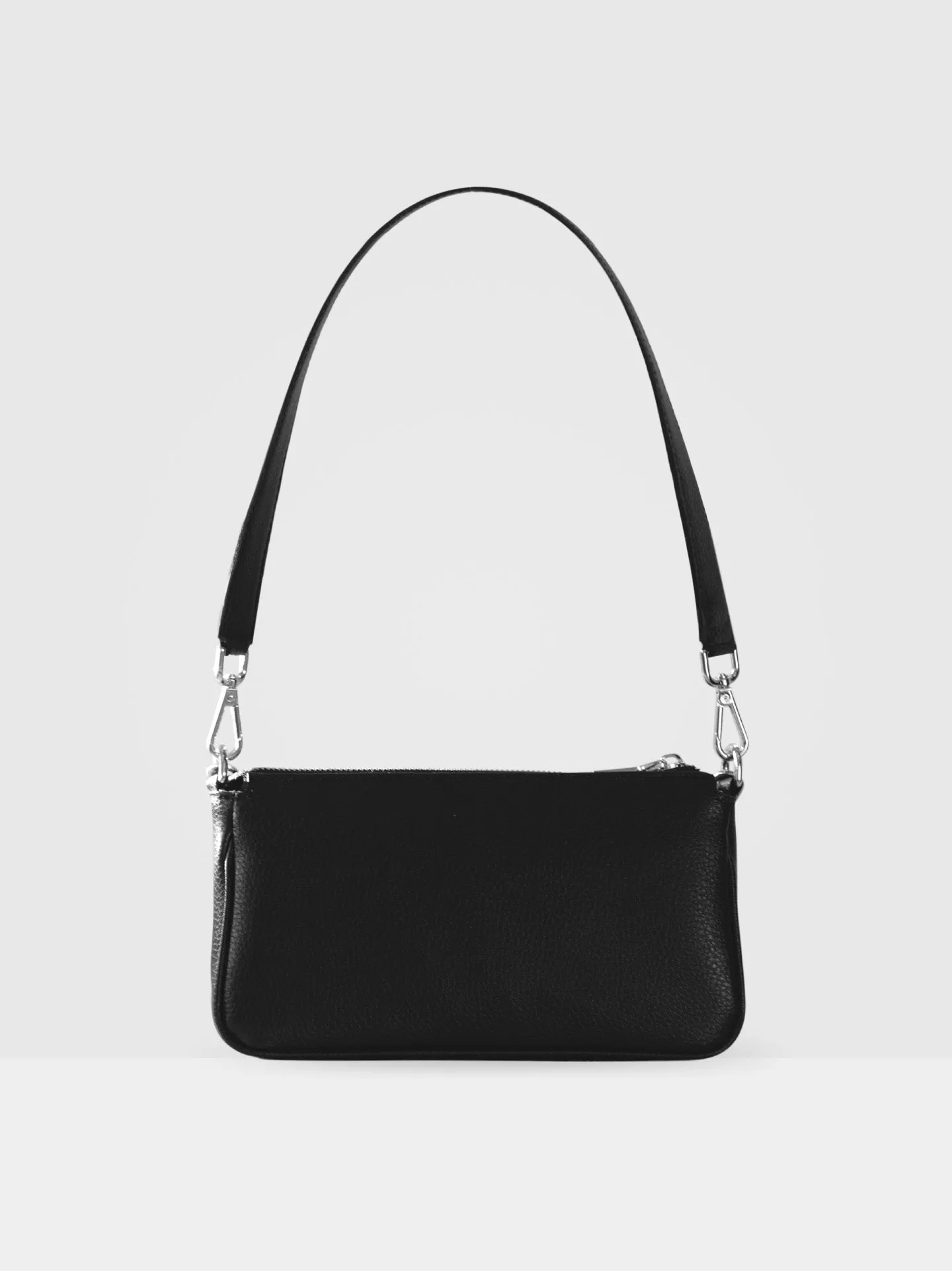 Briar MIRUM Leather Vegan Crossbody Bag |Black & Silver