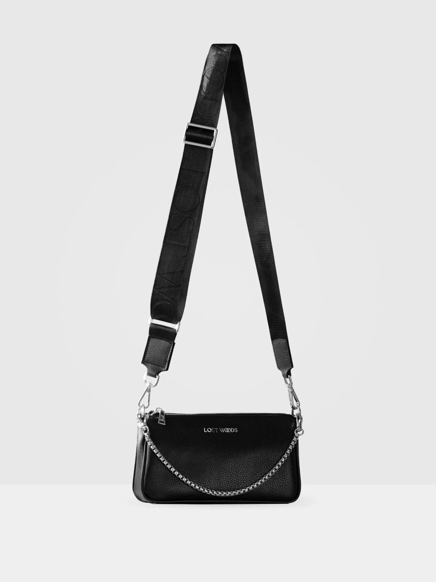 Briar MIRUM Leather Vegan Crossbody Bag |Black & Silver