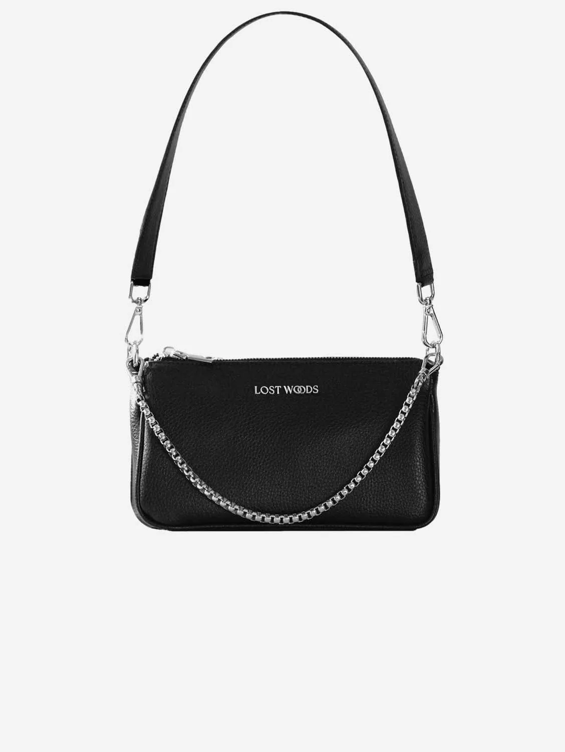 Briar MIRUM Leather Vegan Crossbody Bag |Black & Silver