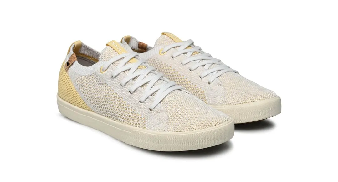 Cannon Knit II Women's Recycled PET Sneakers | White Straw