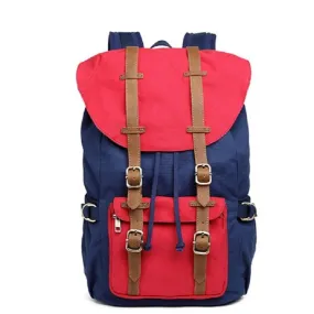 Canvas Leather Multi-functional Travel Backpack 20 to 35 Litre