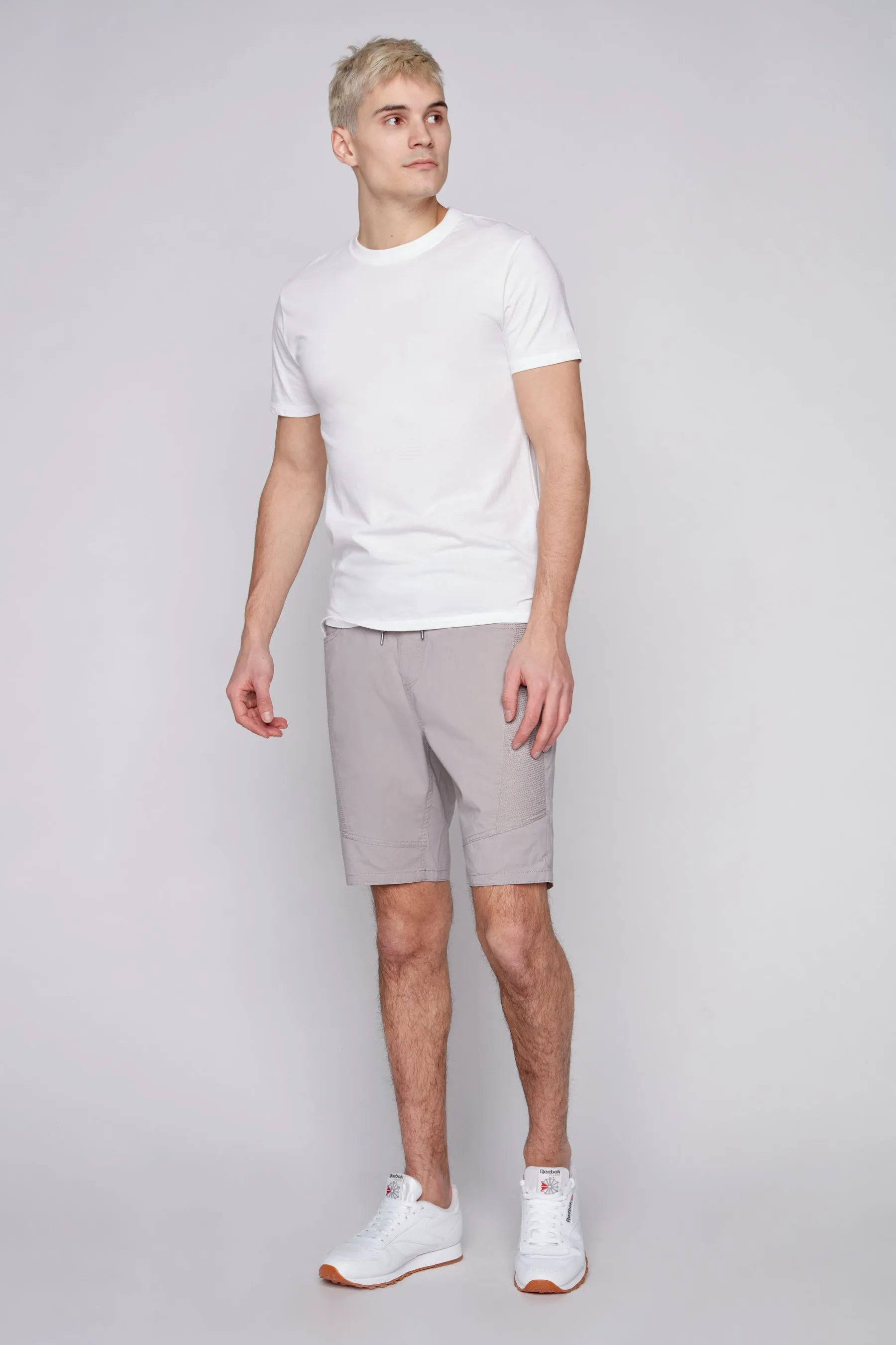 CASH - Mens Ripstop Moto Stitch Short - Light Grey