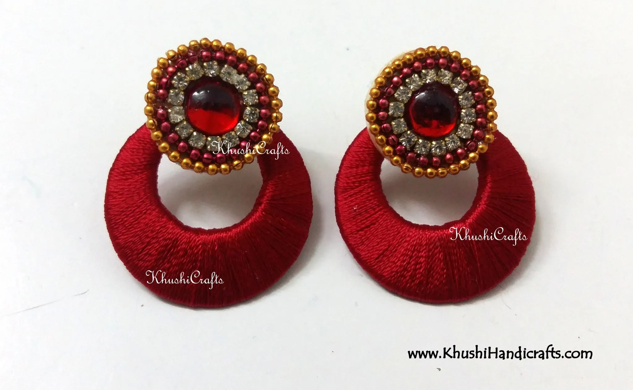 Chandbali Silk Handcrafted earrings