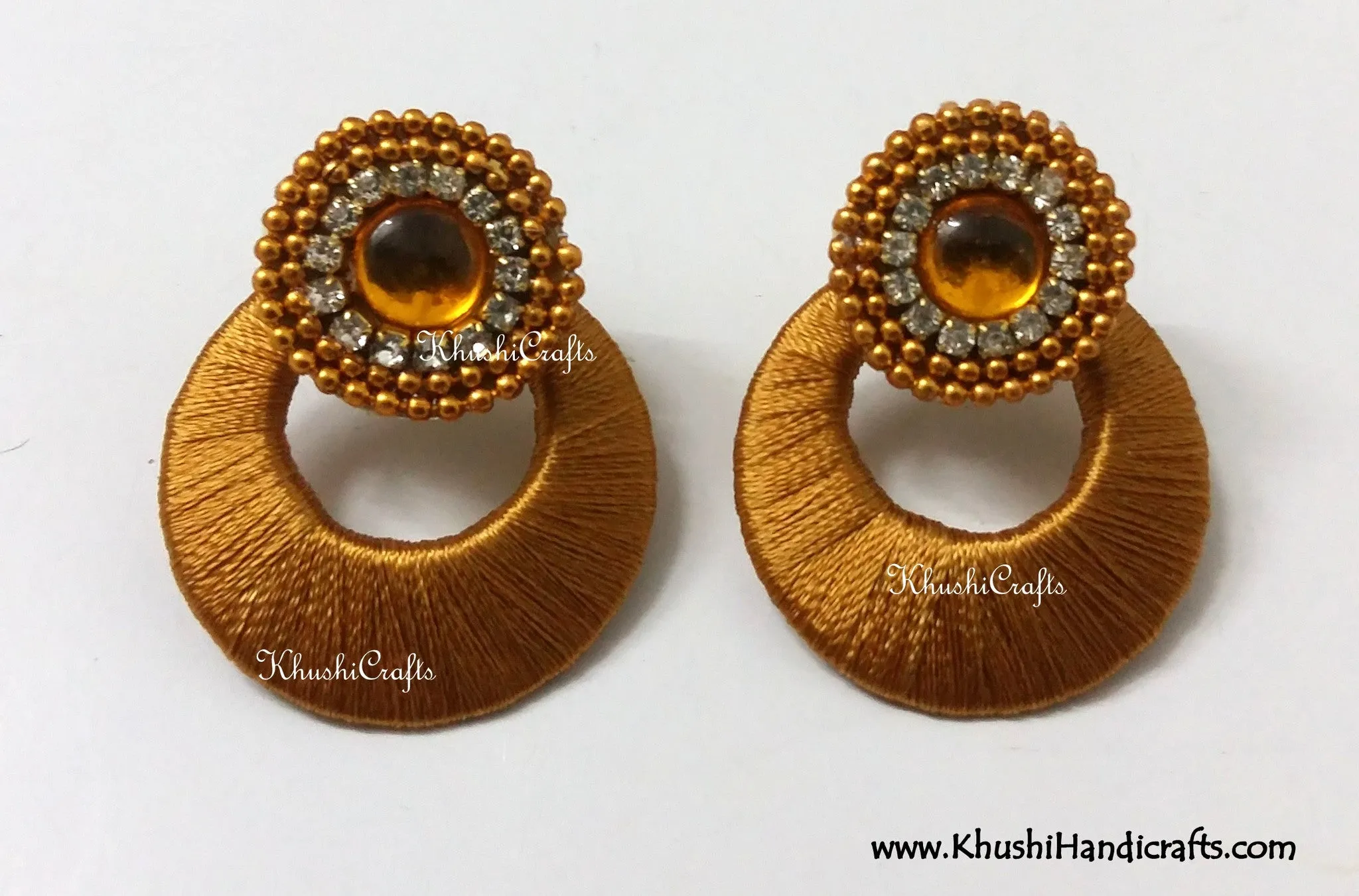 Chandbali Silk Handcrafted earrings