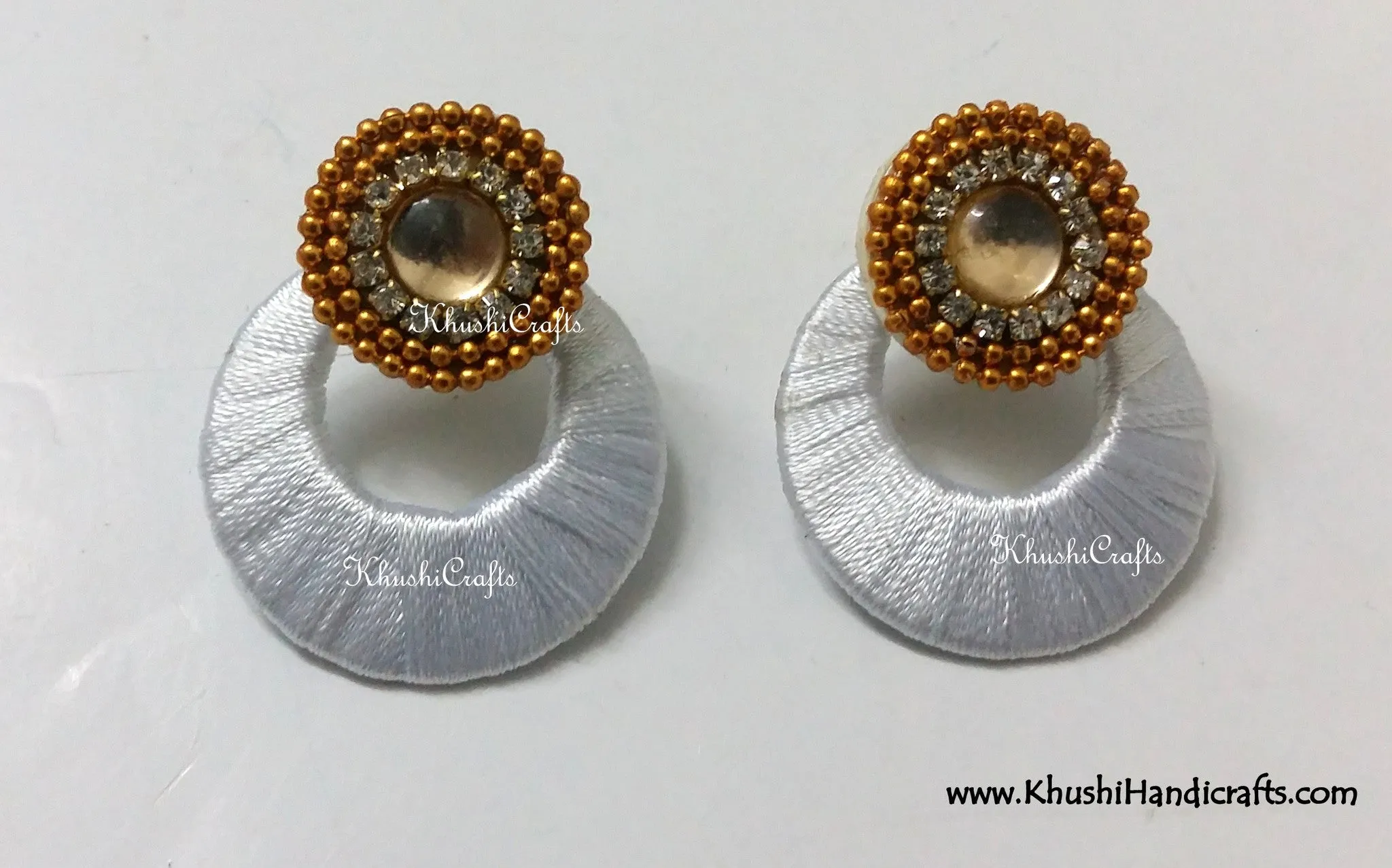 Chandbali Silk Handcrafted earrings