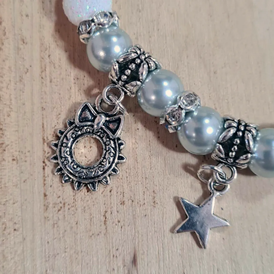 Christmas Bracelet - Cream and Gray