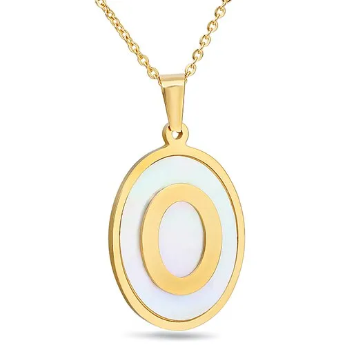 Circular Shell Gold-Plated 316L Stainless Steel Necklace & Earrings Jewelry Set