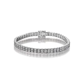 Cleo 3 Carat Round Brilliant Single Row Diamond Tennis Bracelet in 14k White Gold