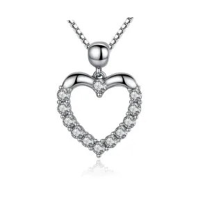 Cubic Zirconia Heart 925 Sterling Silver Fashion Pendant Necklace