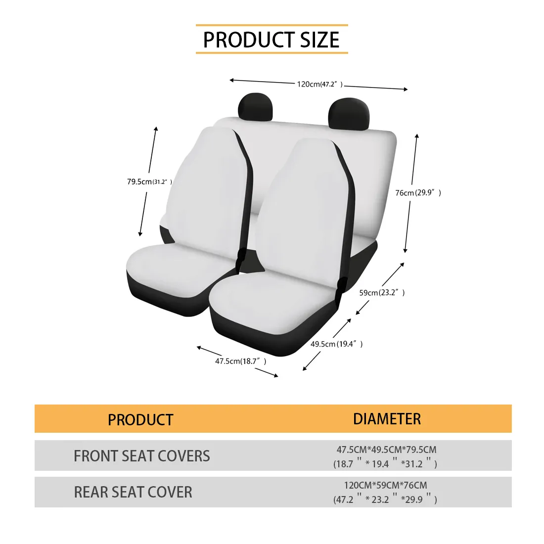 Custom Face&Name American Flag Car Seat Cover Full Set Universal Auto Waterproof Front Seat Protector