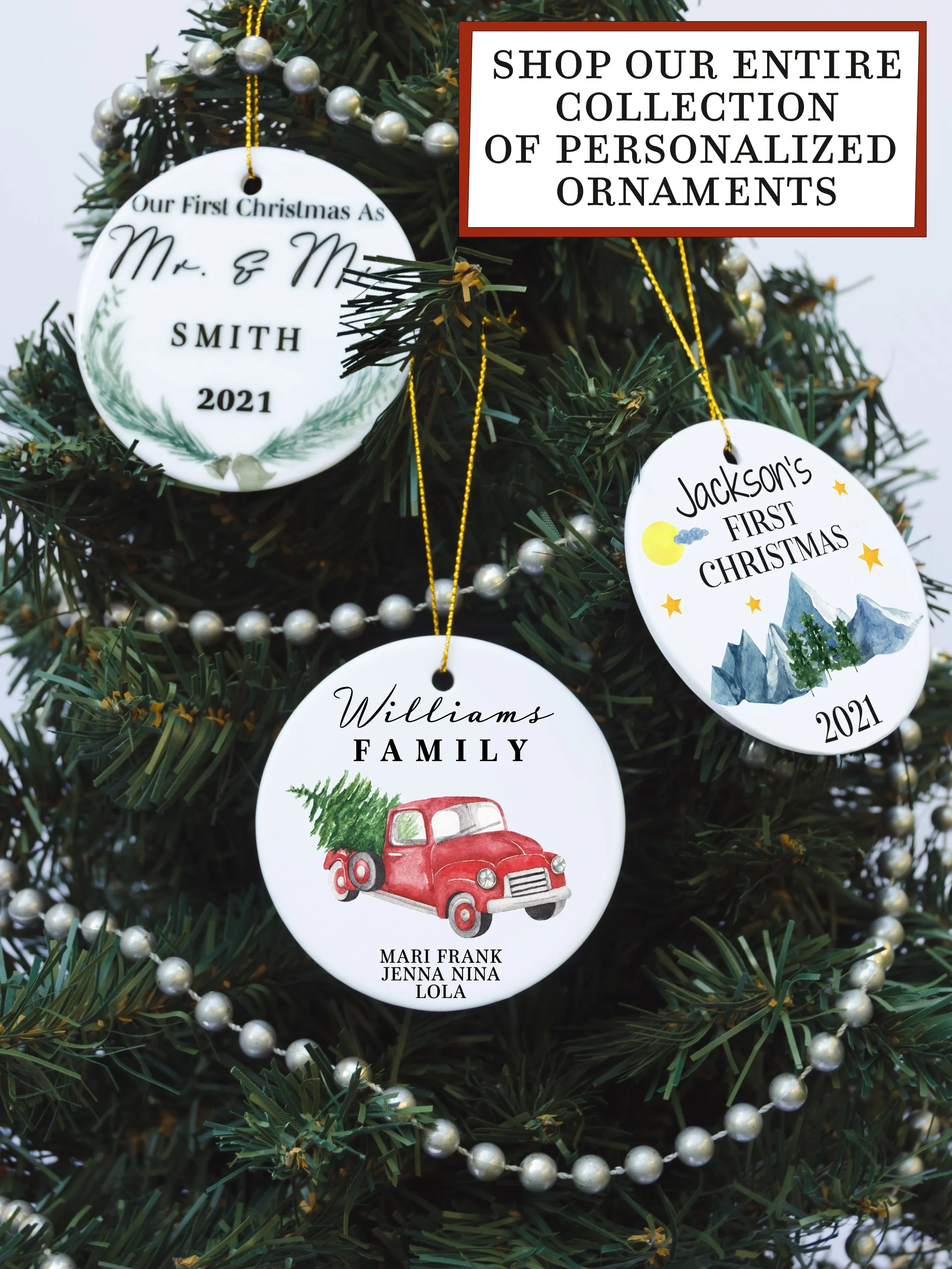 Custom Family Christmas Tree Ornament