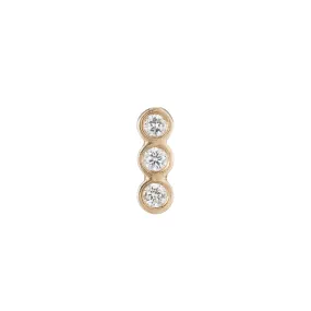 Diamond 3 Bezel Earring (Single)